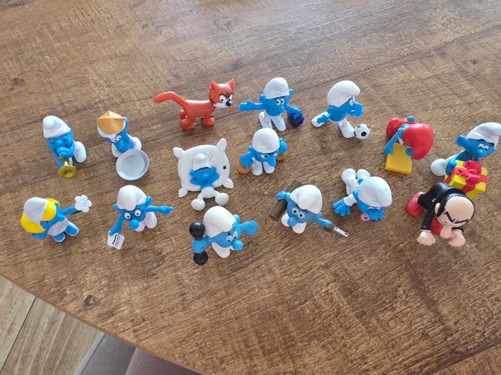 Grote collectie Smurfen beeldjes en Gargamel met Azraël, Verzamelen, Smurfen, Ophalen, Gebruikt, Verschillende Smurfen