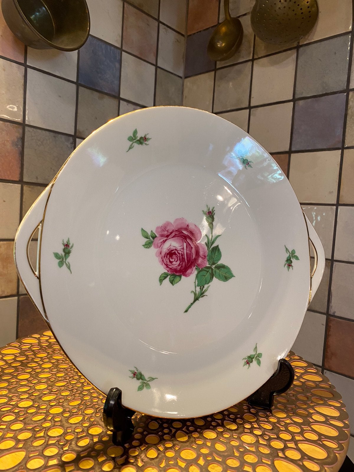 Konigl.pr.Tettau,gegr.1794, vintage serveerschaal,diam.27 cm, Ophalen of Verzenden