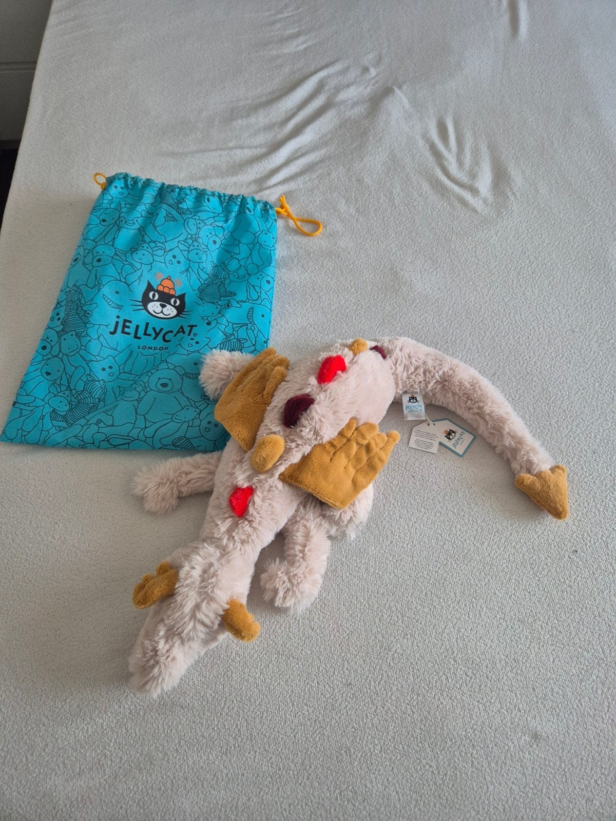 Jellycat Opalite Draak Knuffel - Nieuw met labels, Jellycat, Dinosaurus, Ophalen of Verzenden, Middelgroot (20 tot 80 cm)