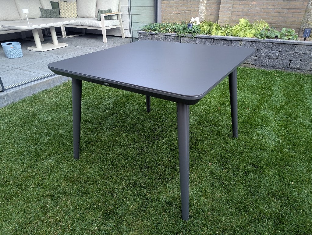 Hartman Sophie Studio Tafel 100x100cm Grijze Vierkante Tafel, Ophalen, Zo goed als nieuw, Vierkant, Aluminium