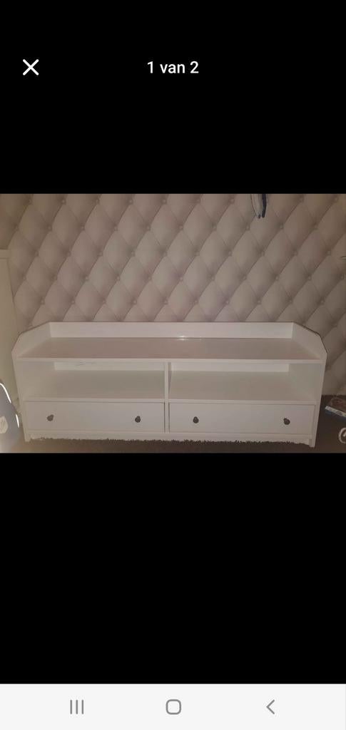 IKEA Hauga TV-meubel wit 138x36x54 cm, Ophalen, 100 tot 150 cm, Zo goed als nieuw, Modern