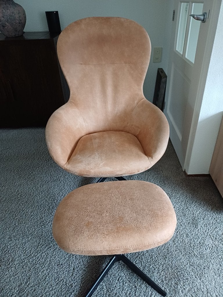 Verstelbare draaifauteuil met voetenbank, Ophalen, Kunststof, 75 tot 100 cm, Zo goed als nieuw