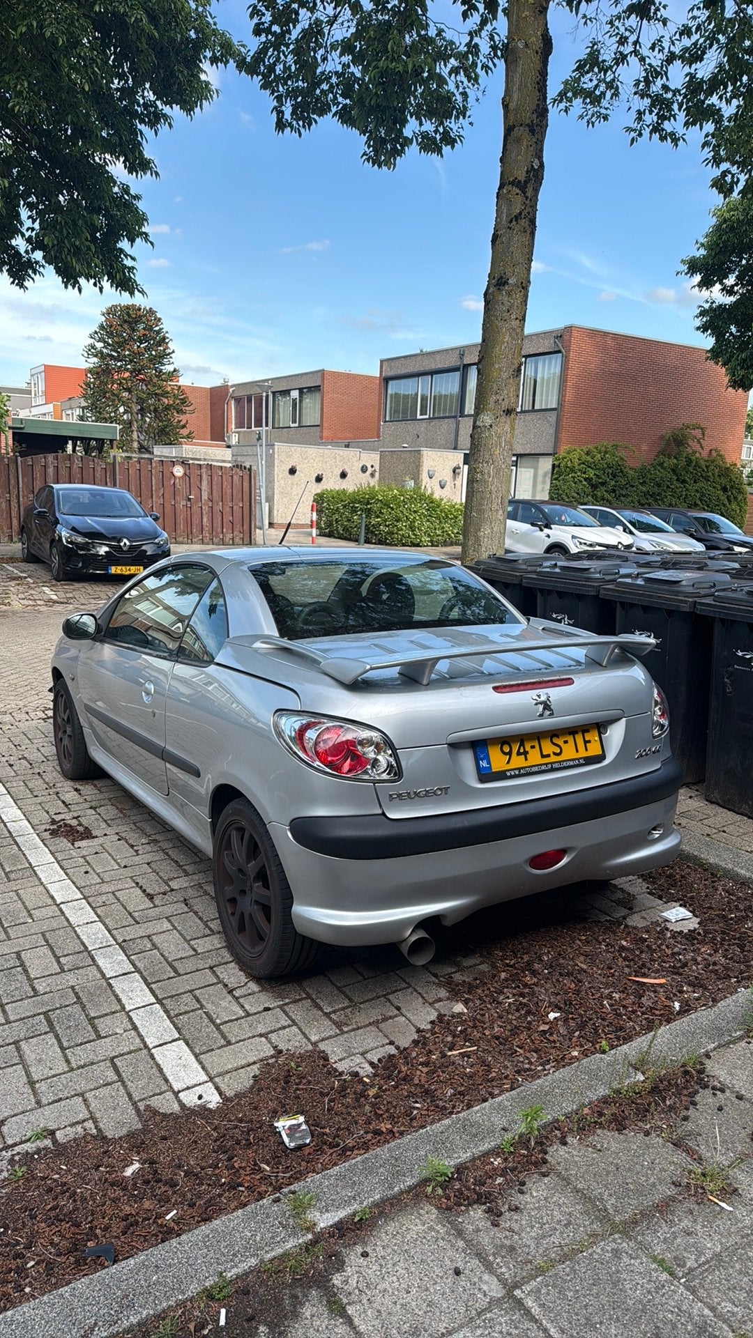 Peugeot 206 1.6 16V CC 2003 Grijs, Auto's, Voorwielaandrijving, Zwart, 4 cilinders, Cabriolet