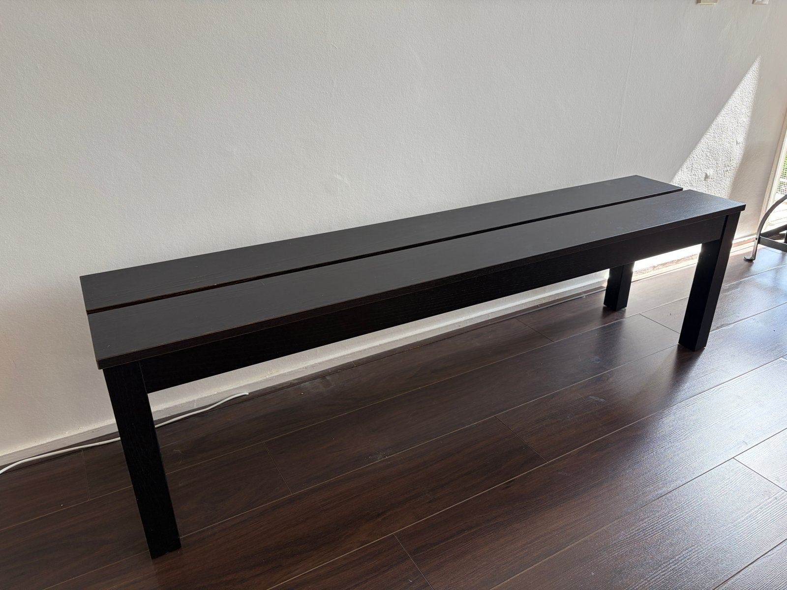 IKEA Bjursta bankje - zwart/bruin, 158cm, Huis en Inrichting, Ophalen, Gebruikt, Zwart, Hout