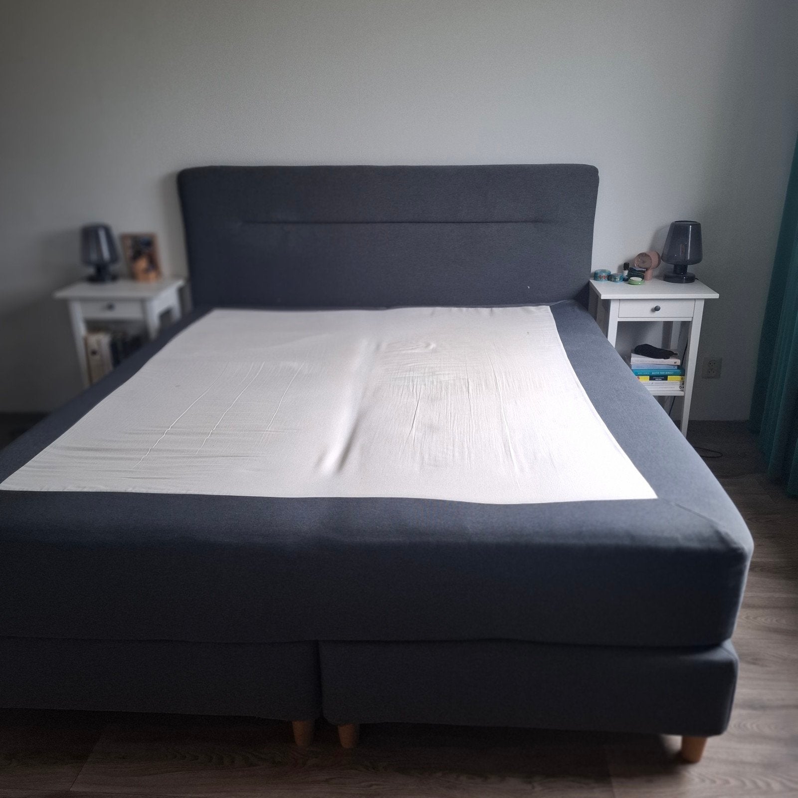 Ikea tweepersoonsbed met nachtkastjes (excl. matras), Huis en Inrichting, Slaapkamer | Bedden, Gebruikt, Tweepersoons, Ophalen of Verzenden