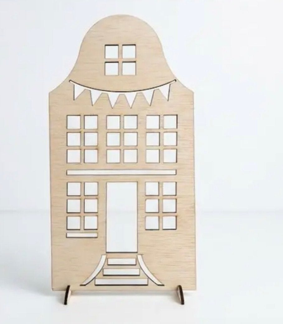 Houten grachtenpand decoratie - 29 cm hoog, Ophalen of Verzenden, Nieuw