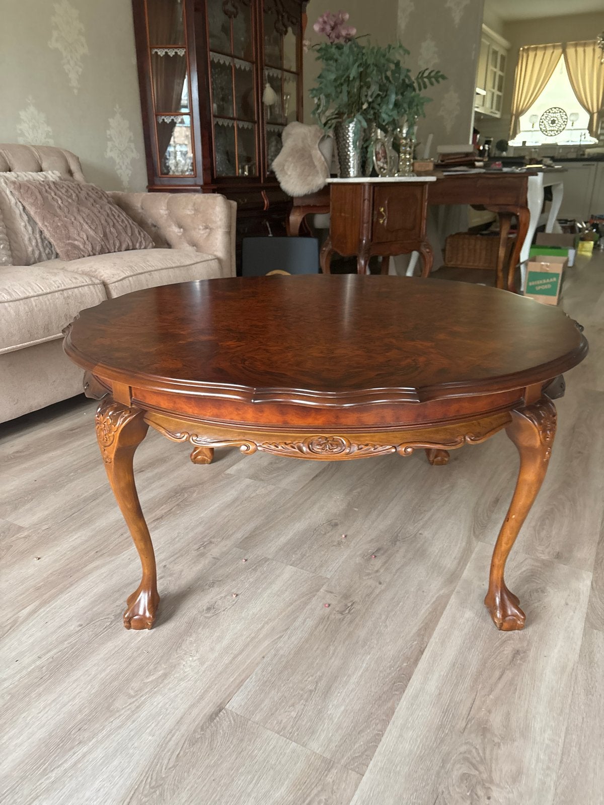 Salontafel notenhout, Ophalen