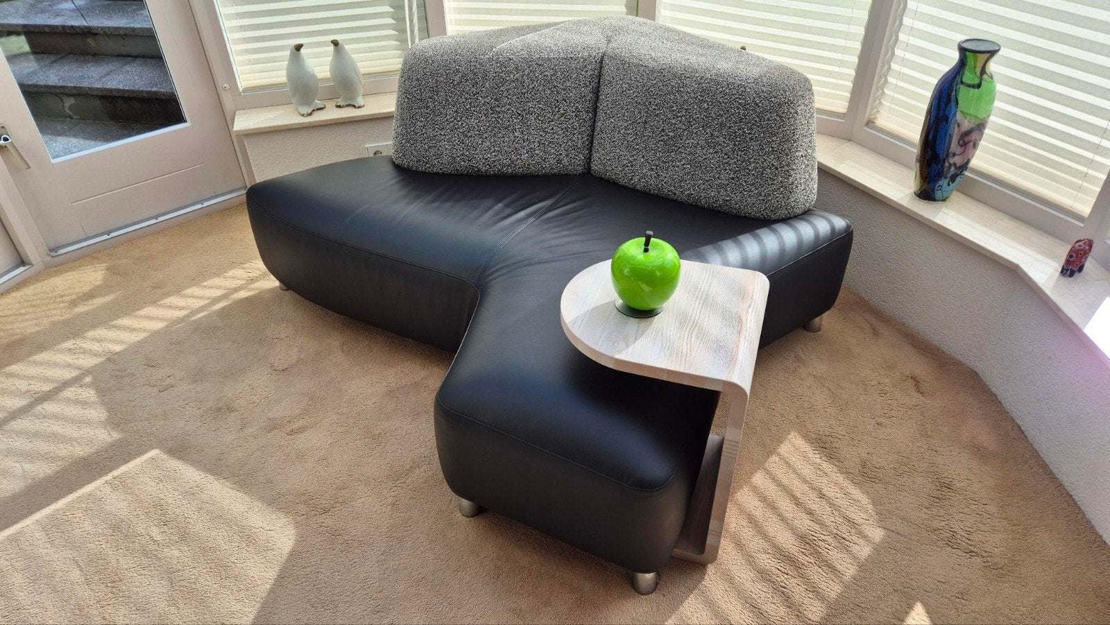 Prachtige Leolux archipel met bijzet, design chaise longue, Ophalen, Zo goed als nieuw, Rond