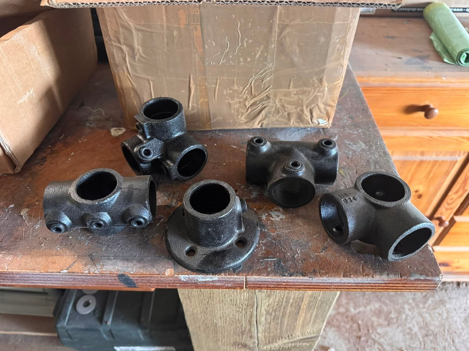 Complete set industriële steigerbuis / buizen voor DIY kast, Ophalen