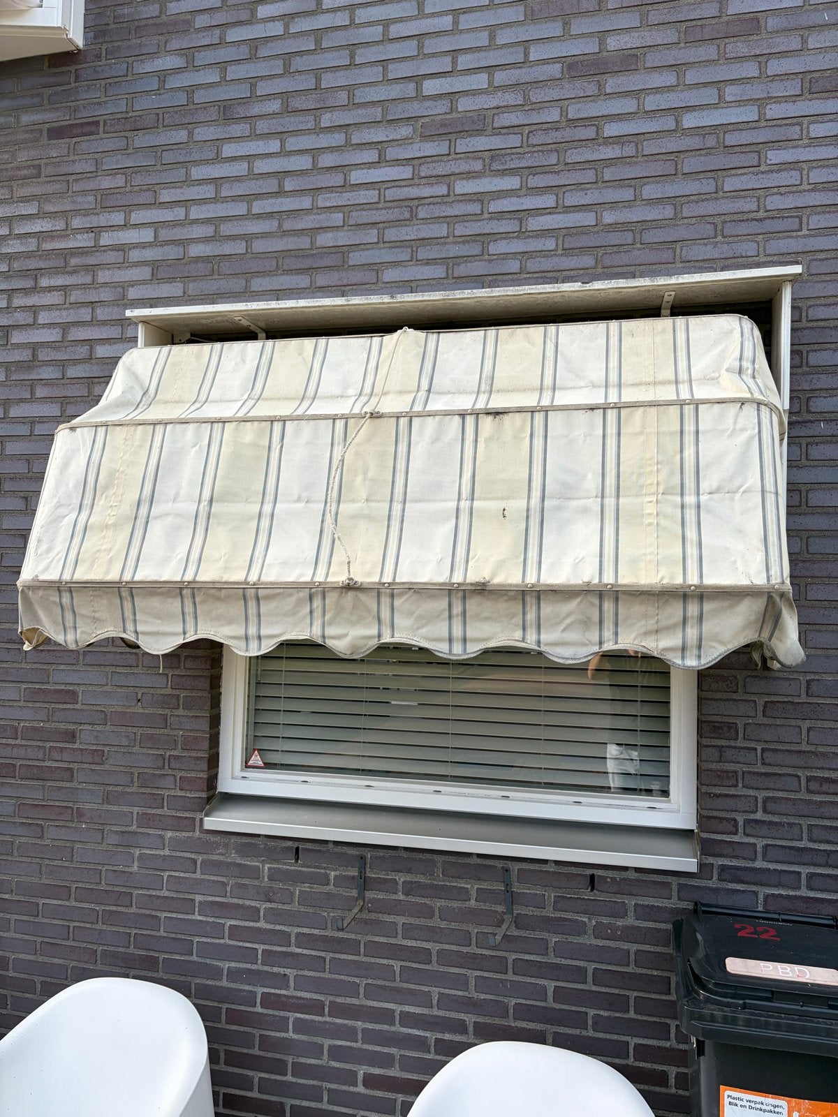 Markies met aluminium frame - Doek aan vervanging toe, Ophalen, Gebruikt, Minder dan 250 cm, Markies