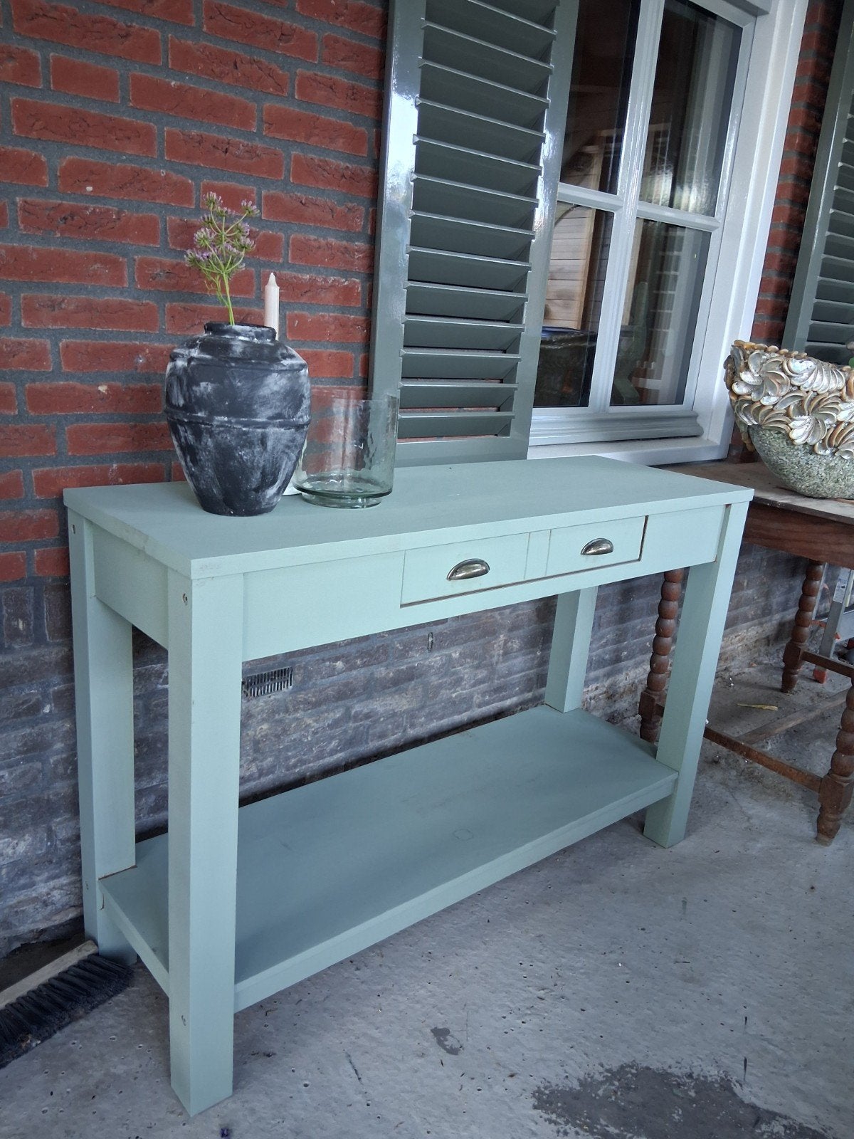 Mooie sidetable haltafel, Huis en Inrichting, Tafels | Sidetables, Ophalen, 100 tot 150 cm, Zo goed als nieuw, 25 tot 50 cm