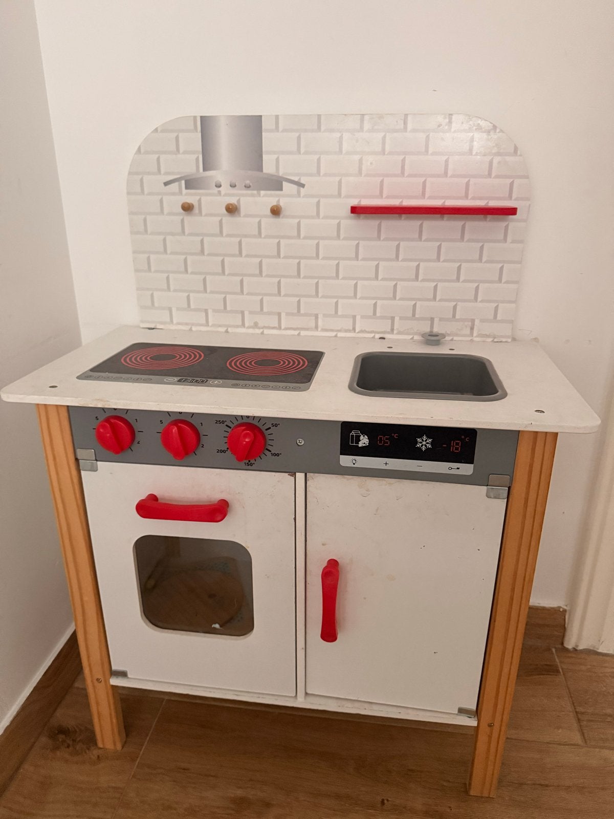 Leuke kinderkeuken met oven en kookplaat, Ophalen, Gebruikt, Hout, Speelkeuken