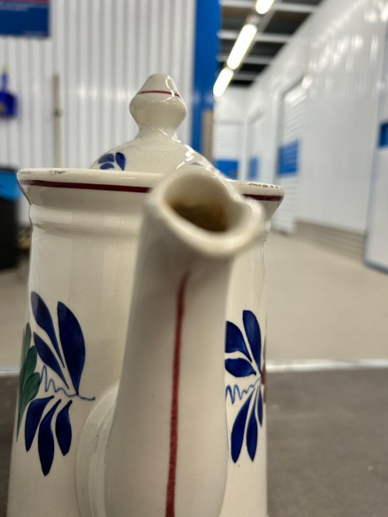 Antieke boerenbont koffiepot Societe Ceramique Maastricht, Ophalen of Verzenden