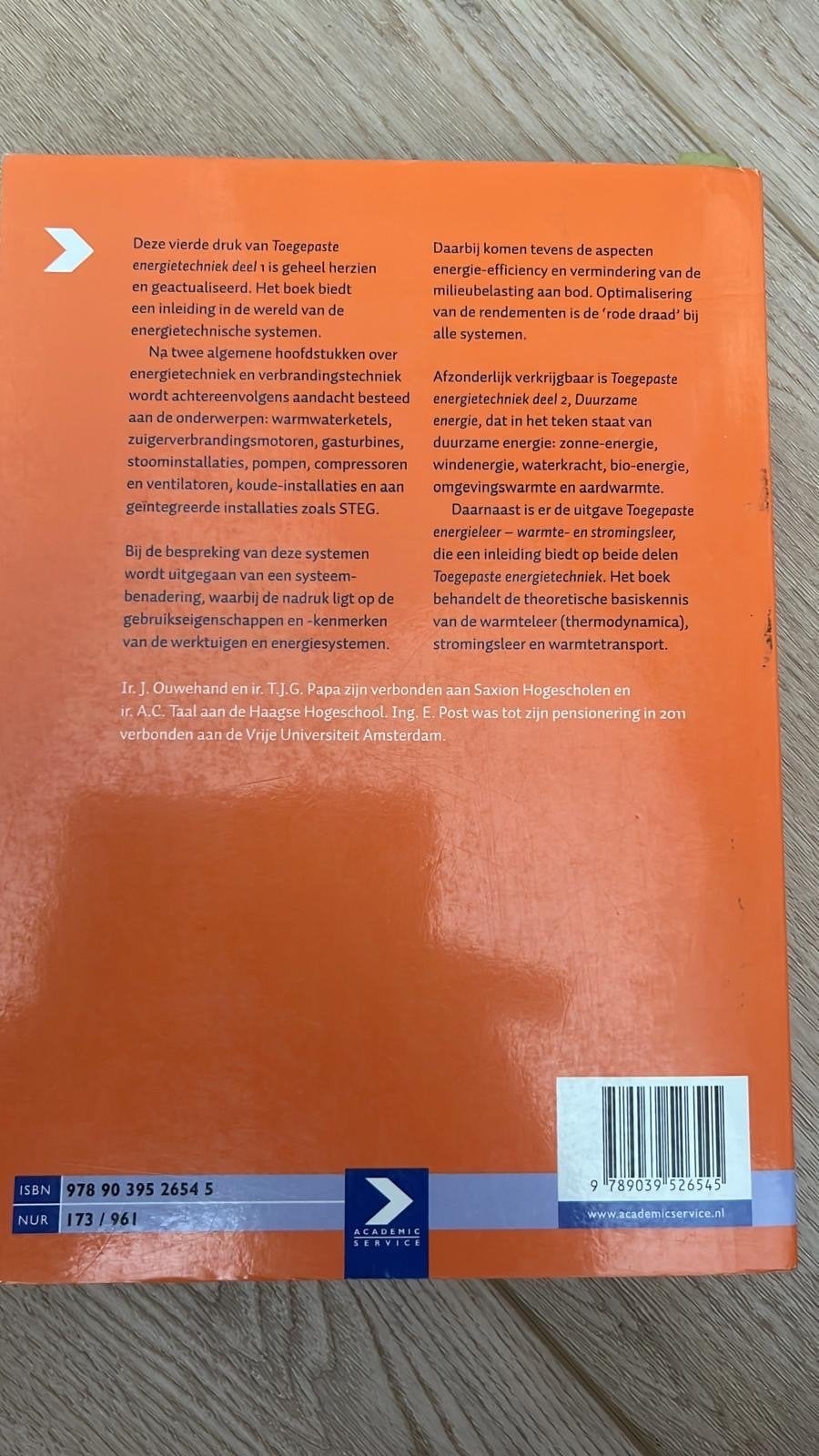 Toegepaste Energietechniek Deel 1 - Vierde Druk, Boeken, Techniek, Zo goed als nieuw, Werktuigbouwkunde, Ophalen of Verzenden