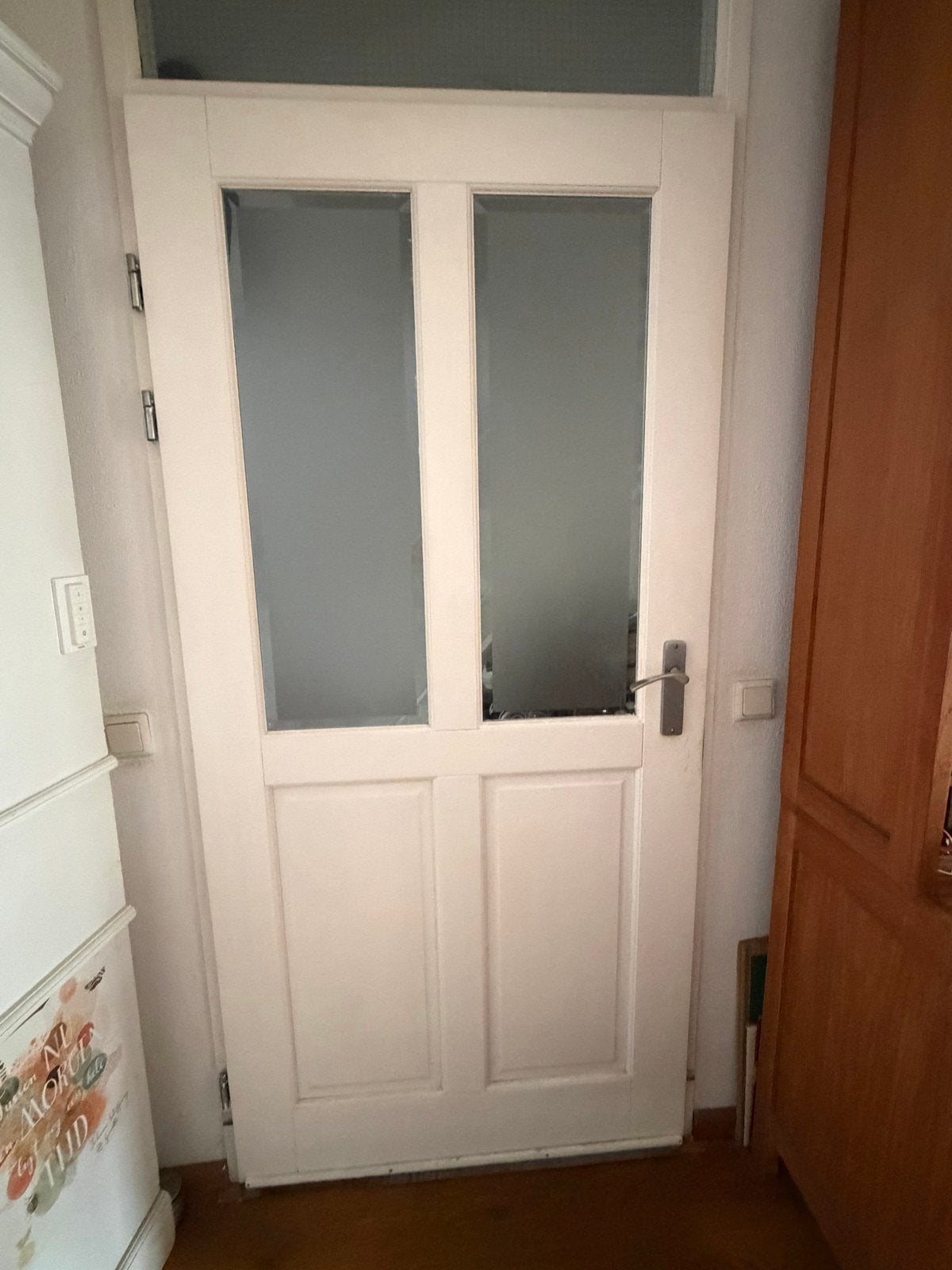 Binnendeur met glas, opknapper, Doe-het-zelf en Verbouw, Deuren en Horren, Gebruikt, Binnendeur, Minder dan 200 cm, 80 tot 100 cm