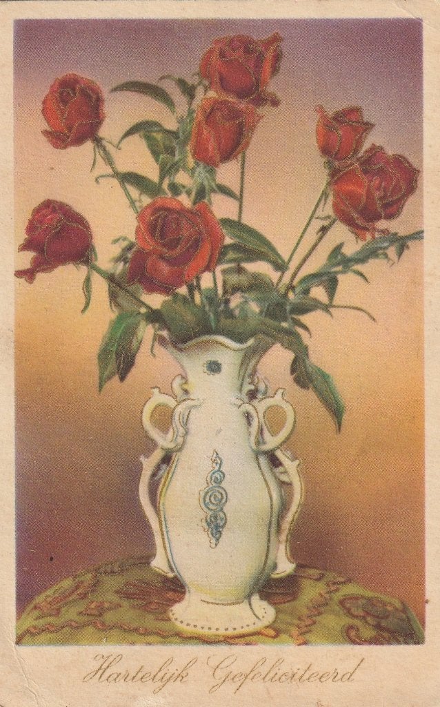 ROOS ROZEN UIT 1952 ZEER MOOI OUDE KAART KO623, Ophalen of Verzenden, 1940 tot 1960, Gelopen, Overige thema's