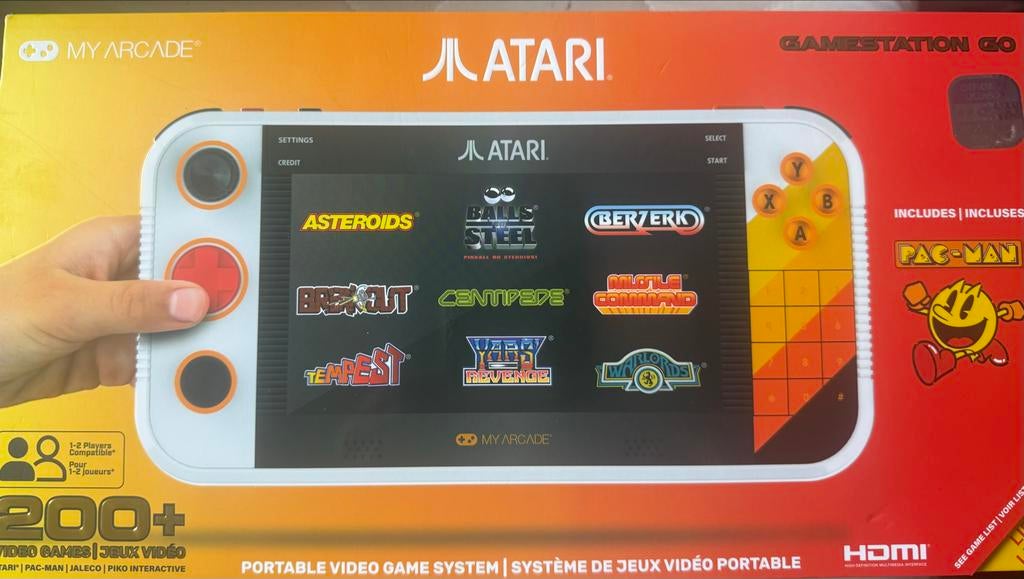 My Arcade Atari Gamestation Go - Draagbare Console, Spelcomputers en Games, Spelcomputers | Atari, Nieuw, Overige modellen, Met 1 controller