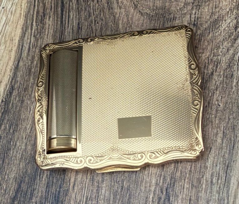 Stratton "Empress" poederdoosje met spiegel en lippenstift, Antiek en Kunst, Ophalen of Verzenden