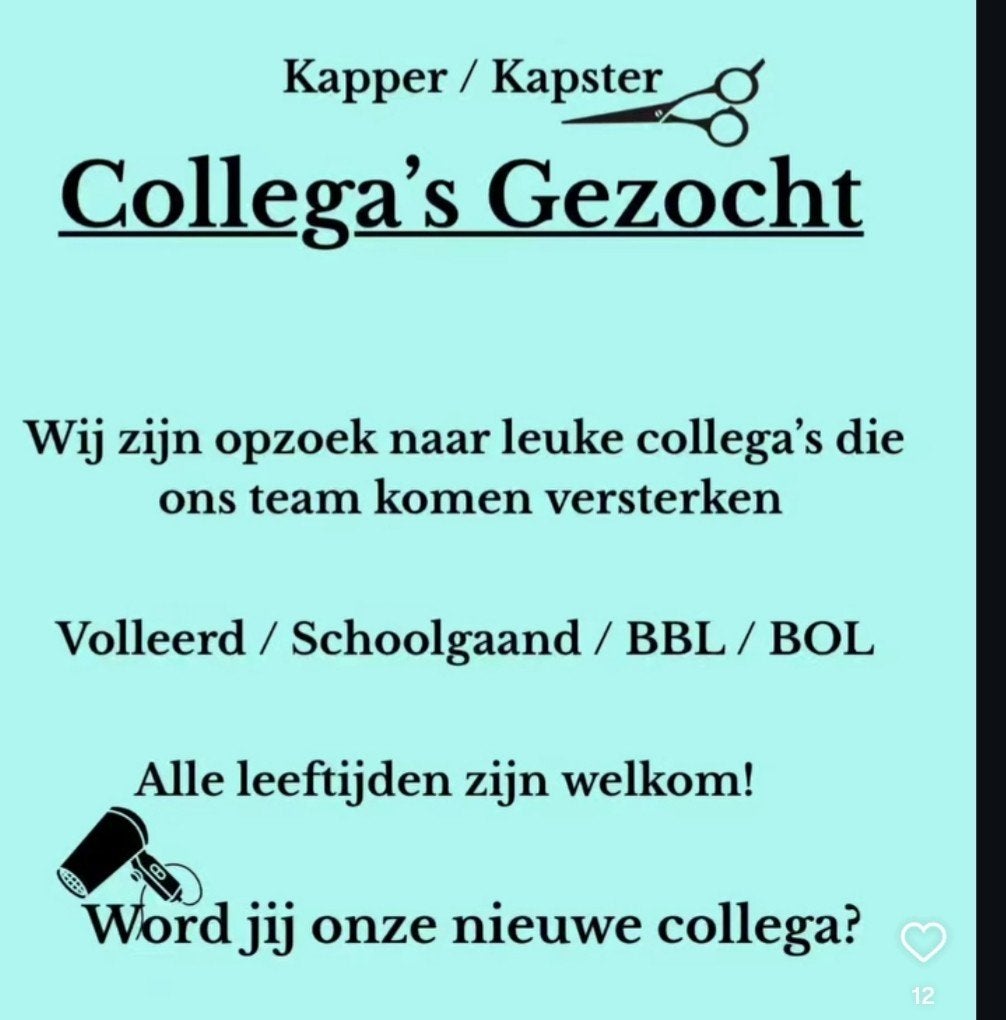 kapper/ kapster gezocht, Overige niveaus, Starter, Overige vormen