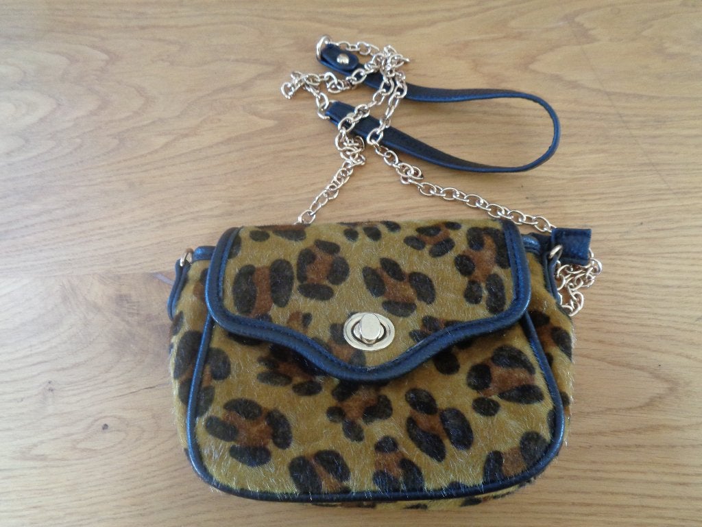 Funk bags pantherprint schoudertasje, Ophalen of Verzenden, Zo goed als nieuw, Bruin, Overige merken