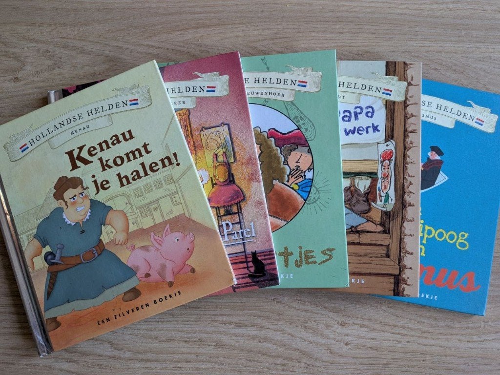 4x Zilveren boekjes Hollandse Helden ( Gelezen ) SET, Boeken, 5 of 6 jaar, Fictie algemeen, Diverse auteurs, Ophalen