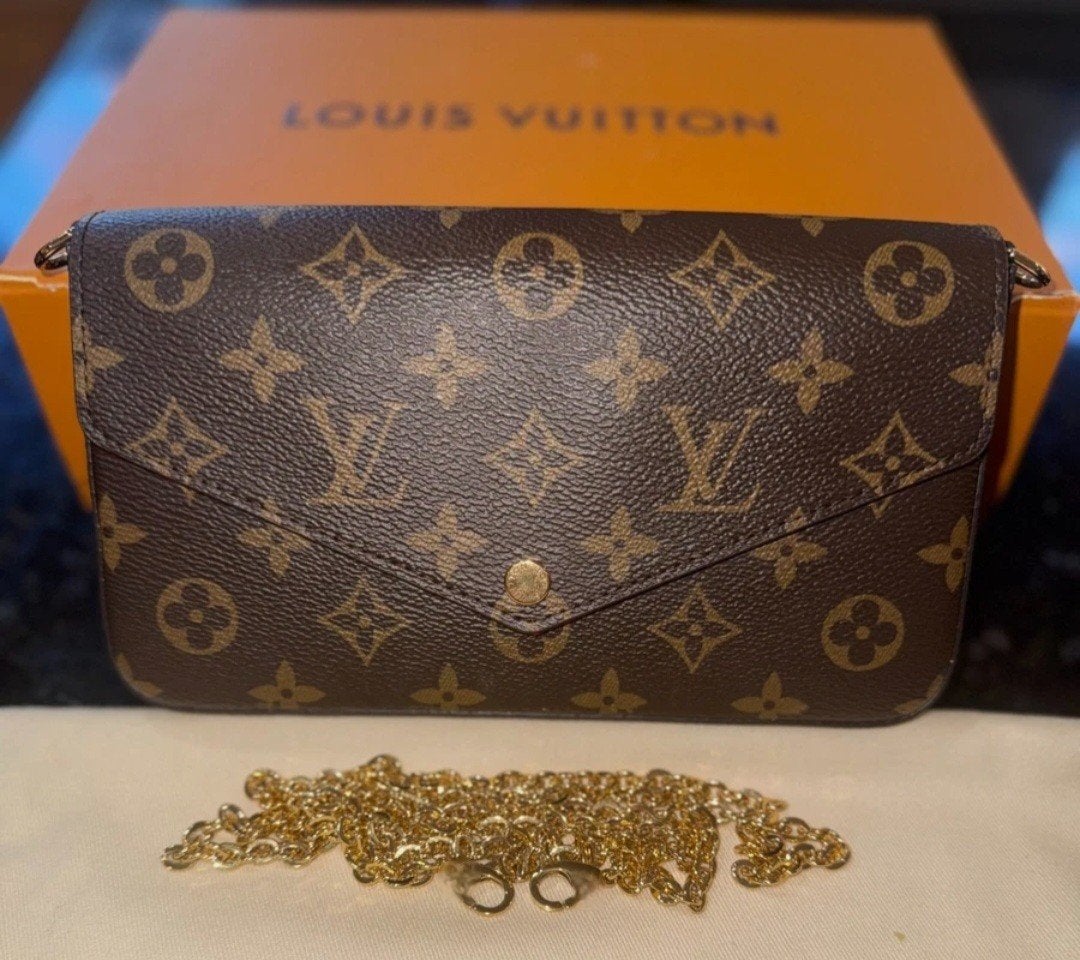 Louis Vuitton Pochette Félicie Monogram, Ophalen of Verzenden, Zo goed als nieuw, Bruin, Schoudertasje