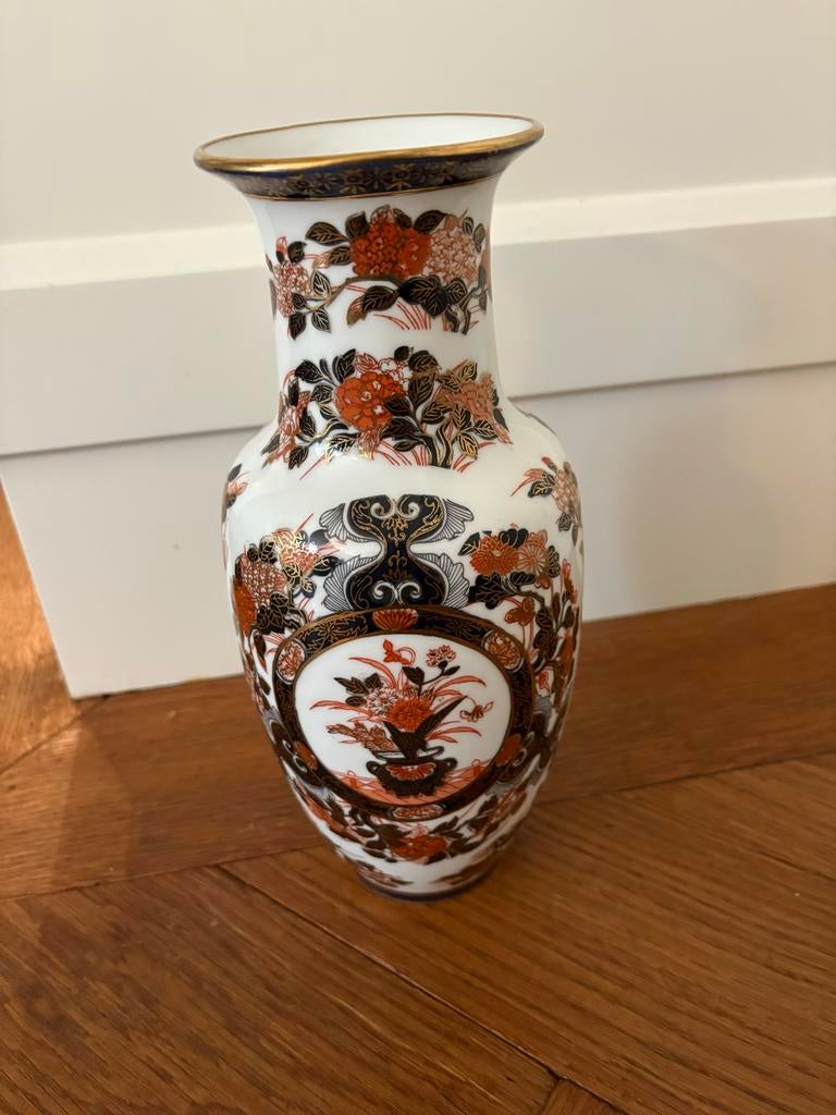 Prachtige Saji Japanse Fine China Vaas - Bloemmotief, Ophalen of Verzenden