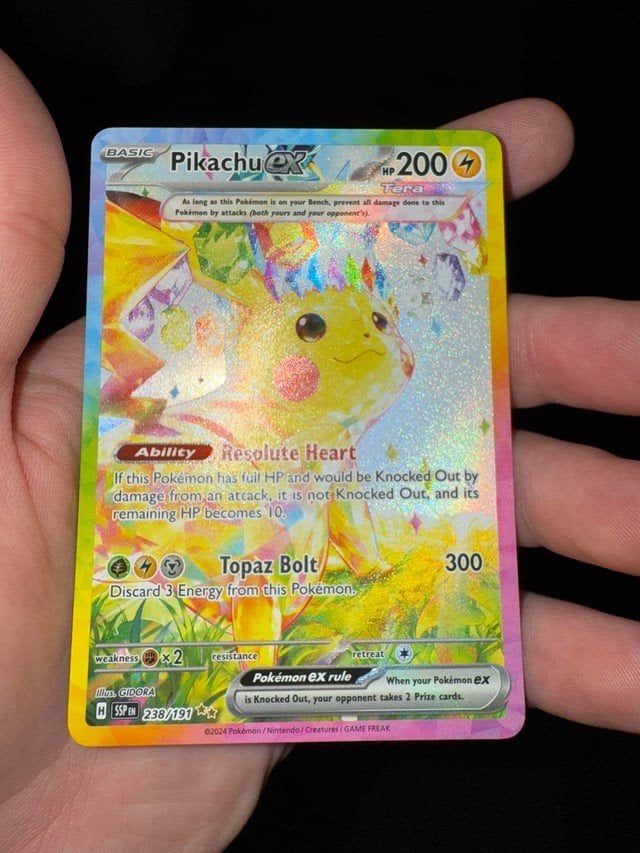 Pikachu EX 238/191 Pokémon kaart, Ophalen of Verzenden, Zo goed als nieuw, Losse kaart, Foil