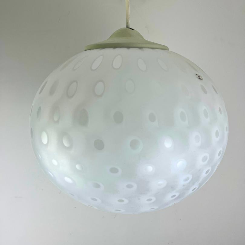 Design hanglamp matglas bol – Peill & Putzler | midcentury, Ophalen, Gebruikt, 50 tot 75 cm, Onbekend