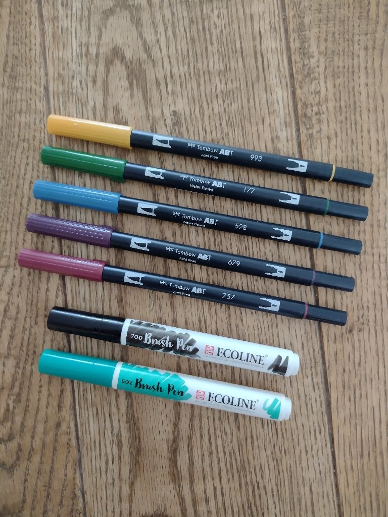 Brushpennen, Ophalen of Verzenden, Zo goed als nieuw, Potlood of Stift