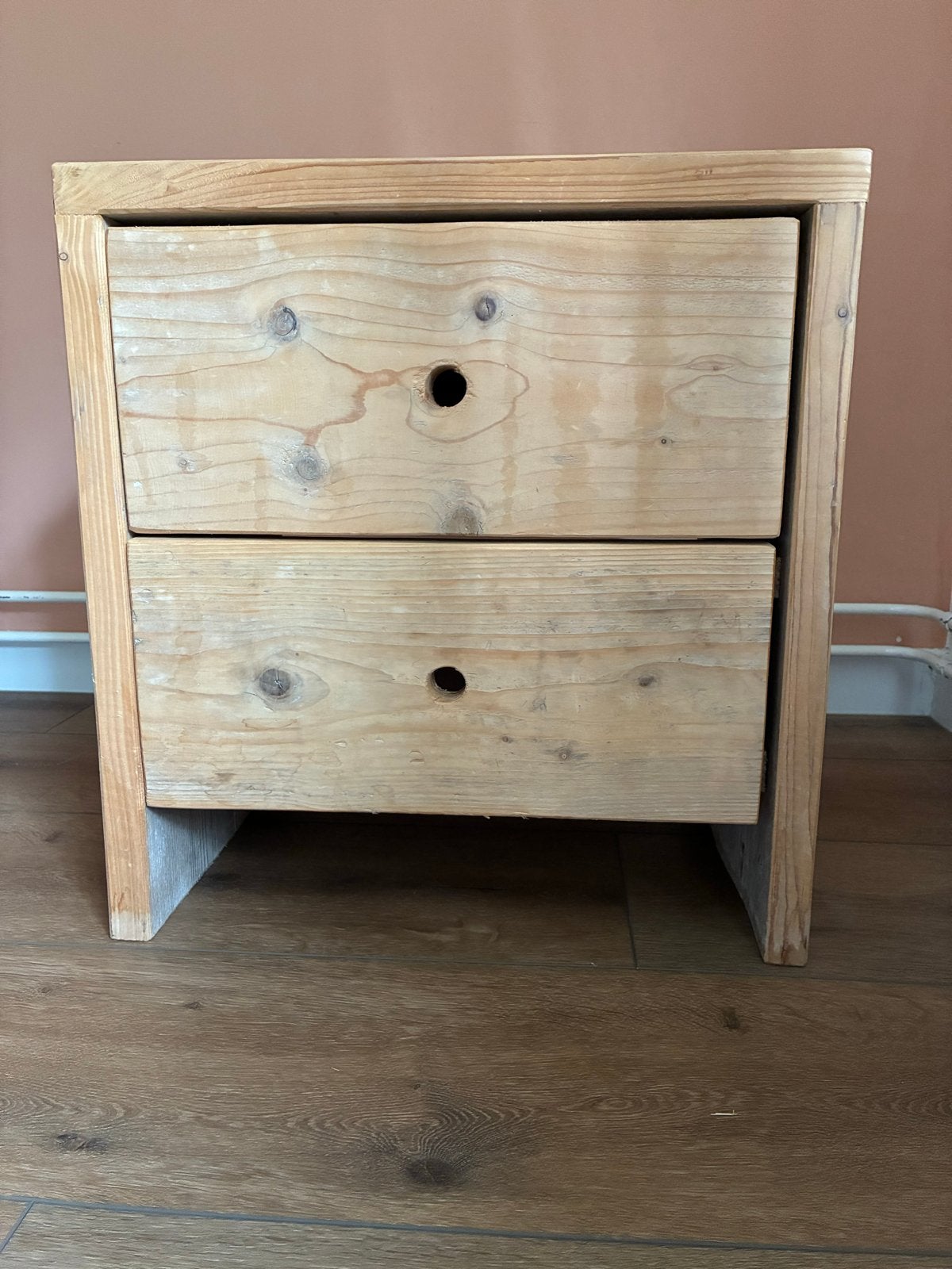 Nachtkastje steigerhout, Ophalen, Gebruikt, 45 tot 65 cm, Minder dan 55 cm
