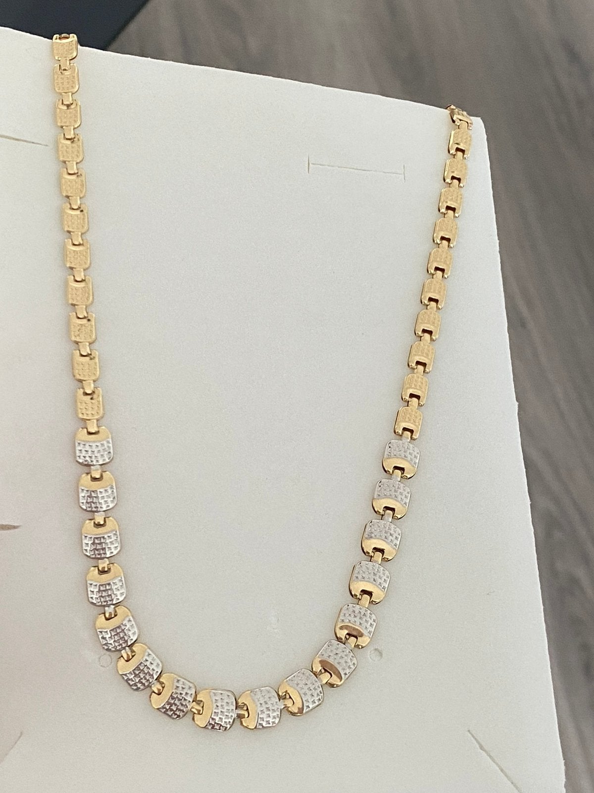 Mooie 14 karaat(585) gouden ketting, wit en geel goud, -, -, Nieuw, Ophalen of Verzenden