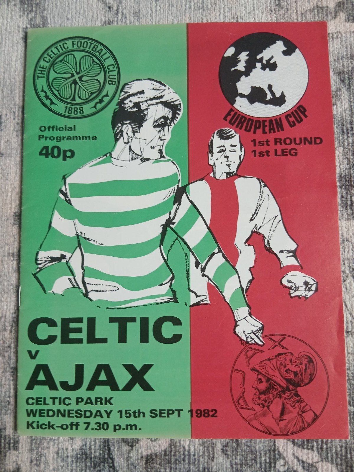 Celtic v Ajax Officieel Programma 1982 + Handtekeningen, Verzamelen, Ophalen of Verzenden, Ajax