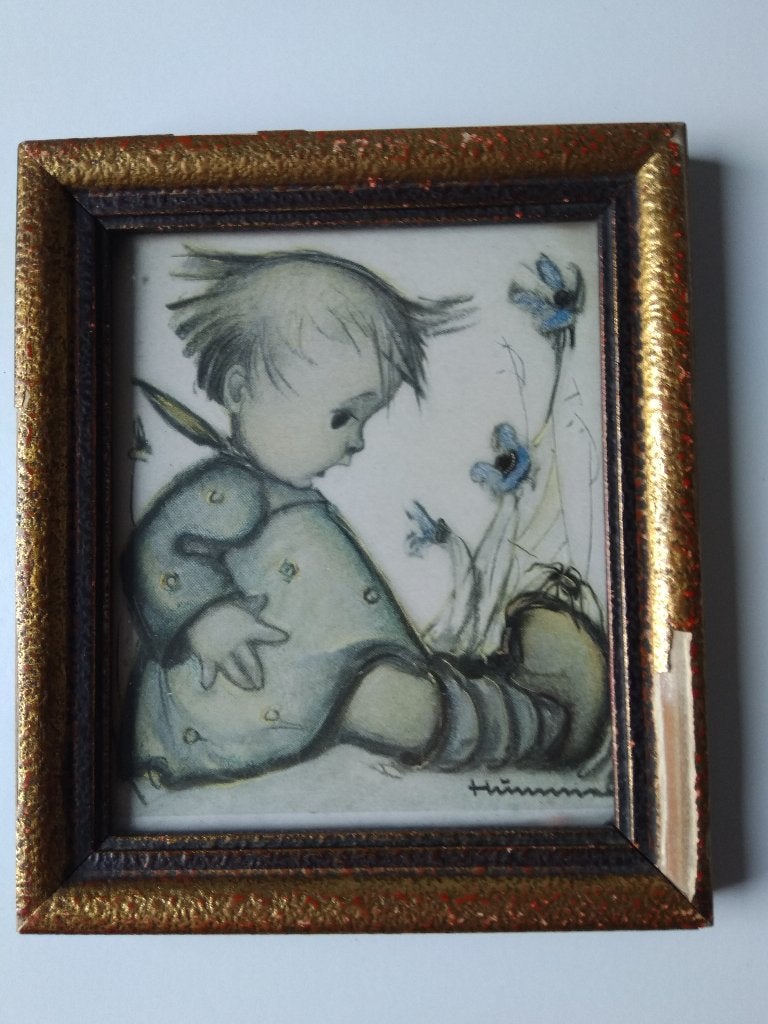 vintage prentje Hümmel, Minder dan 50 cm, Gebruikt, Ophalen of Verzenden, Schilderij