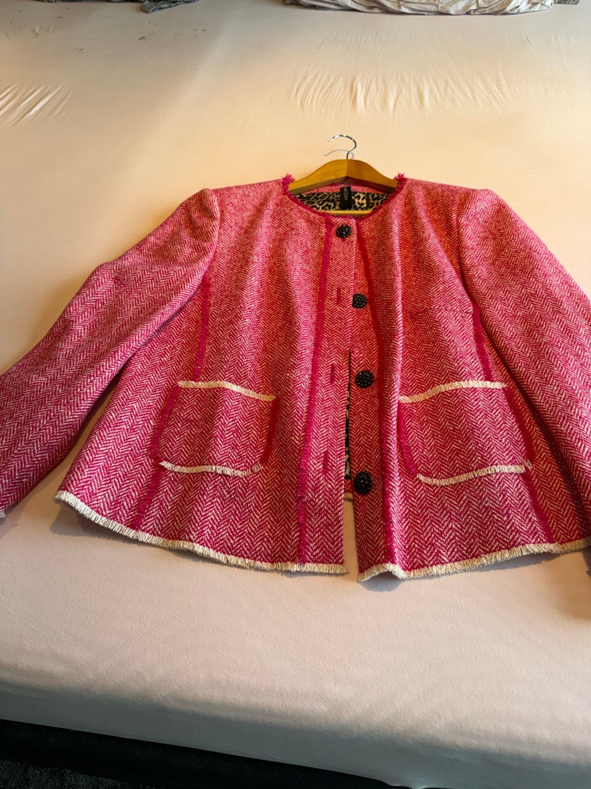 Marccain Blazer - Roze met Luipaardprint Voering, Kleding | Dames, Maat 42/44 (L), Ophalen of Verzenden, Zo goed als nieuw, Jasje