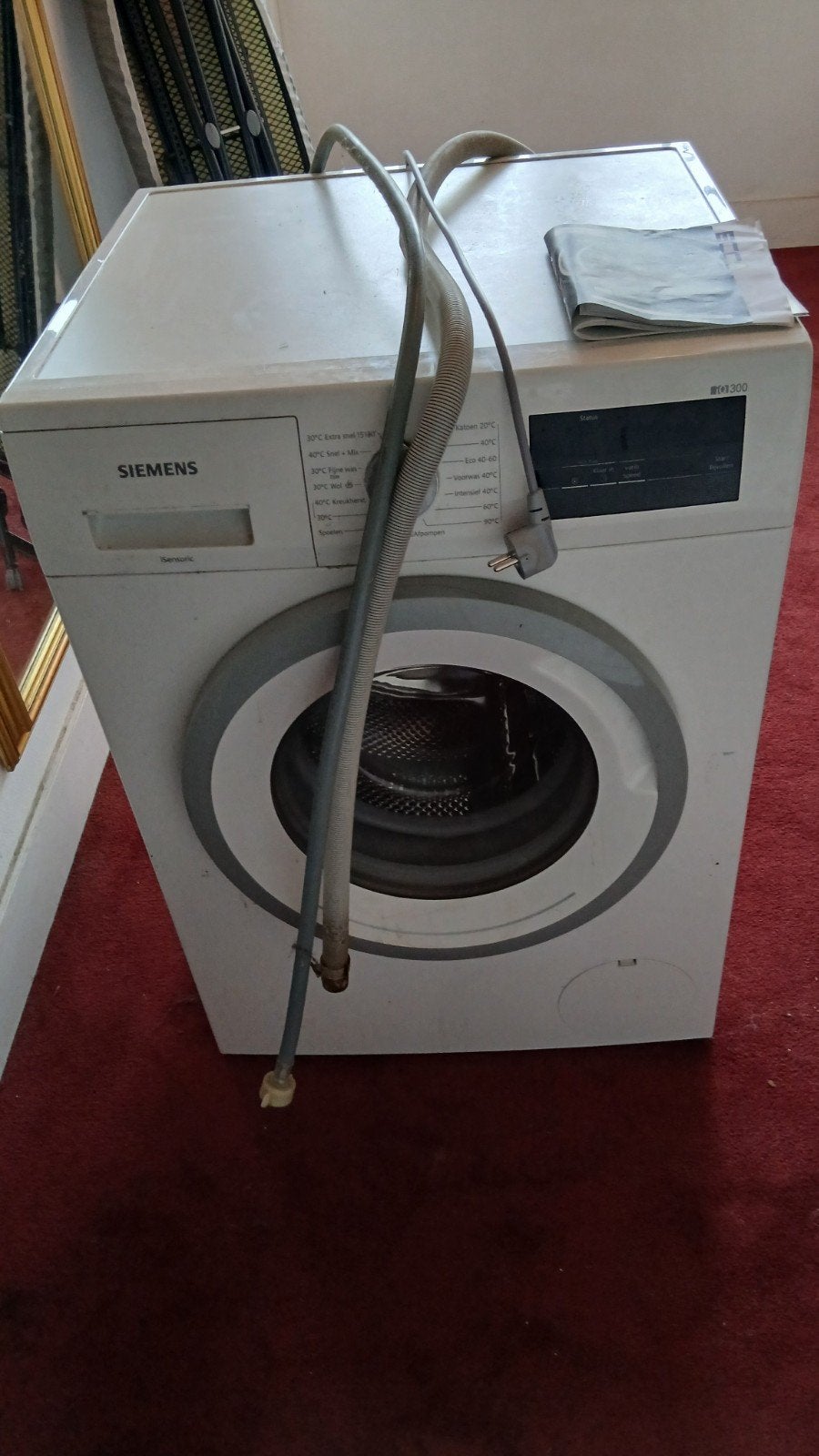 Siemens WM14005NL wasmachine - z.g.a.n. (juli 2022), Ophalen of Verzenden, Zo goed als nieuw, Voorlader, Kort programma