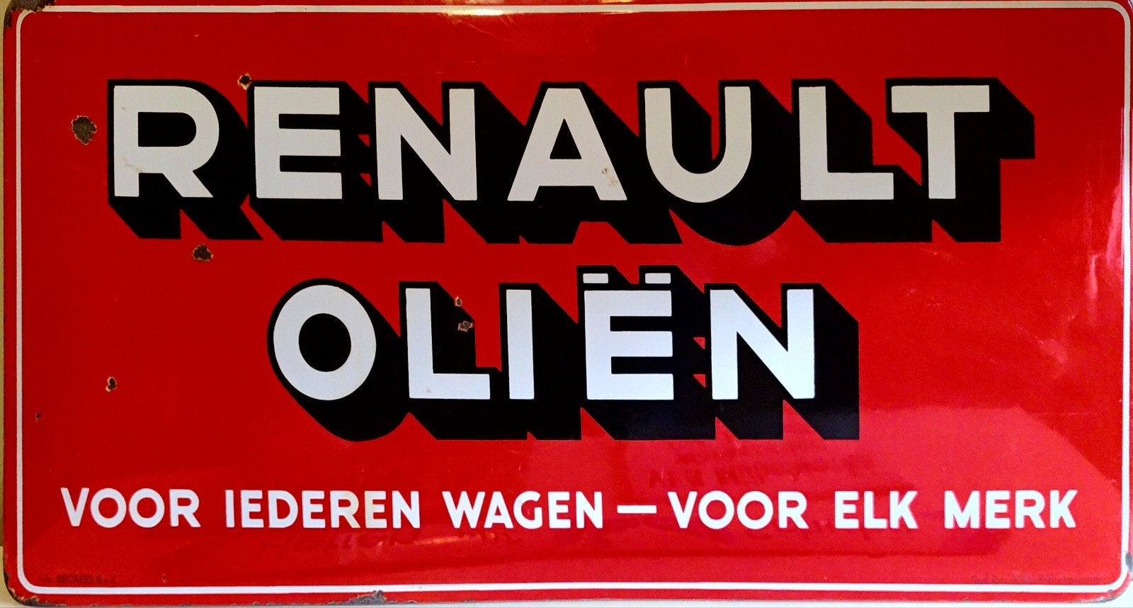 Prachtig oud bord Renault oliën zie foto's, Verzamelen, Merken en Reclamevoorwerpen, Ophalen, Zo goed als nieuw, Reclamebord