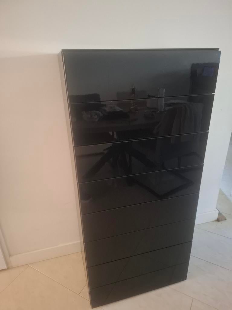 Ikea Inreda ladekast glanzend zwart, Ophalen, Overige materialen, Gebruikt, 5 laden of meer