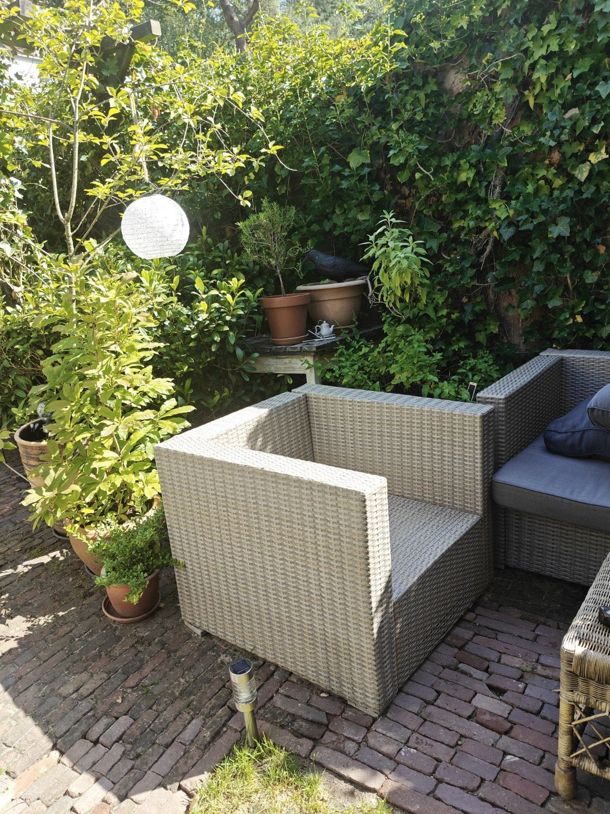 Gratis, fijne tuinstoel, ivm overcompleet, Kunststof, Gebruikt, Stoel, Ophalen