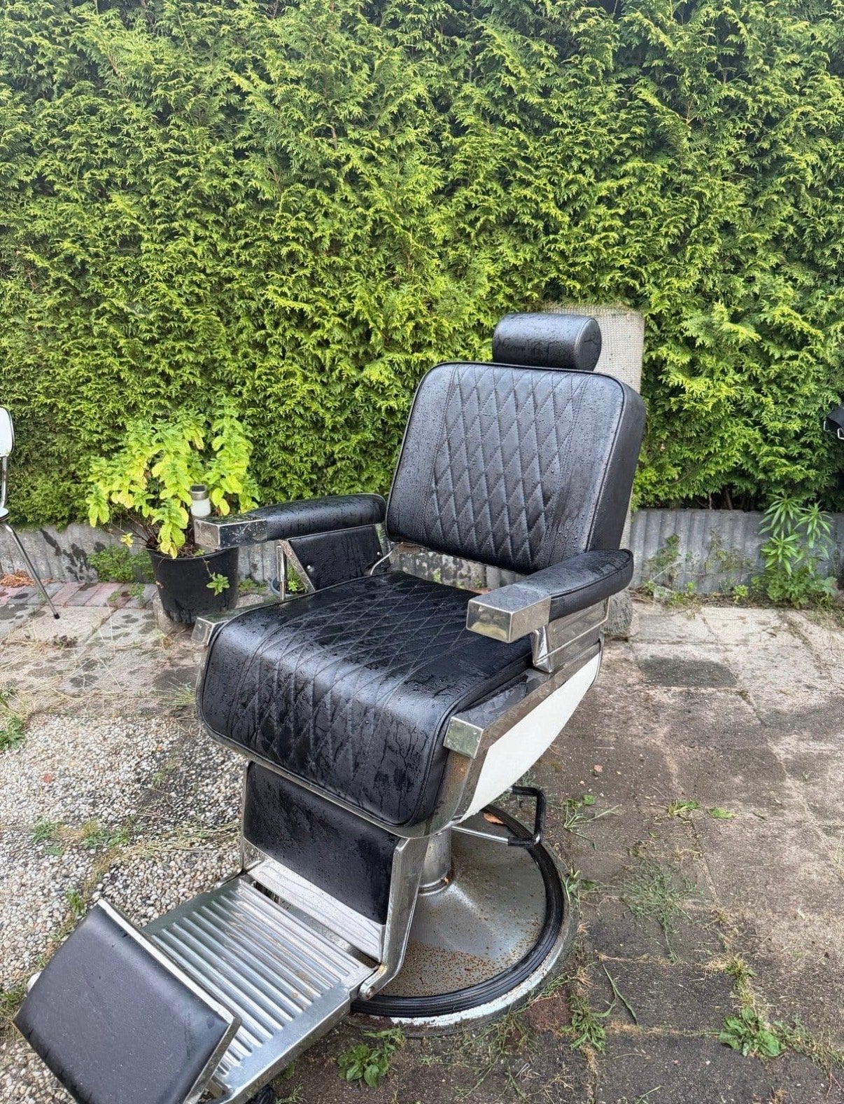 Vintage Barberstoel - Klassiek Design, Gebruikt, Zwart, Leer, Ophalen of Verzenden
