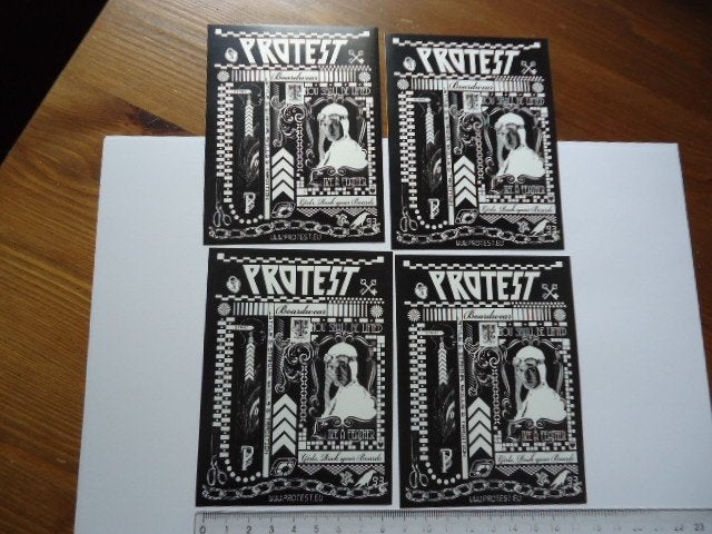 sticker PROTEST  nieuw skate surf watersport ski berg --4x, Verzenden, Zo goed als nieuw