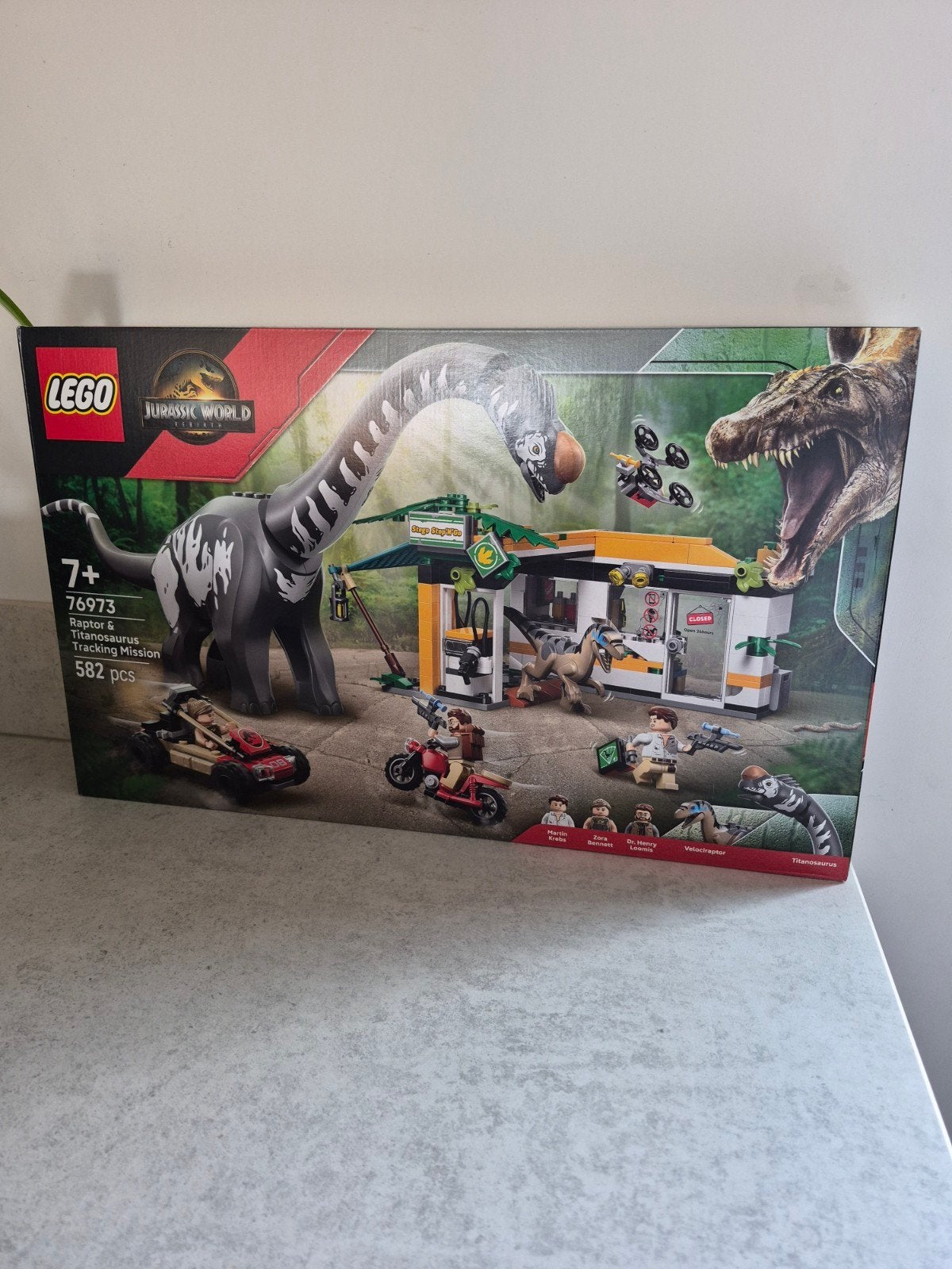 LEGO Jurassic World 76973 Raptor & Brachiosaurus, Inclusief accessoires, Jurassic World, Lego, Nieuw