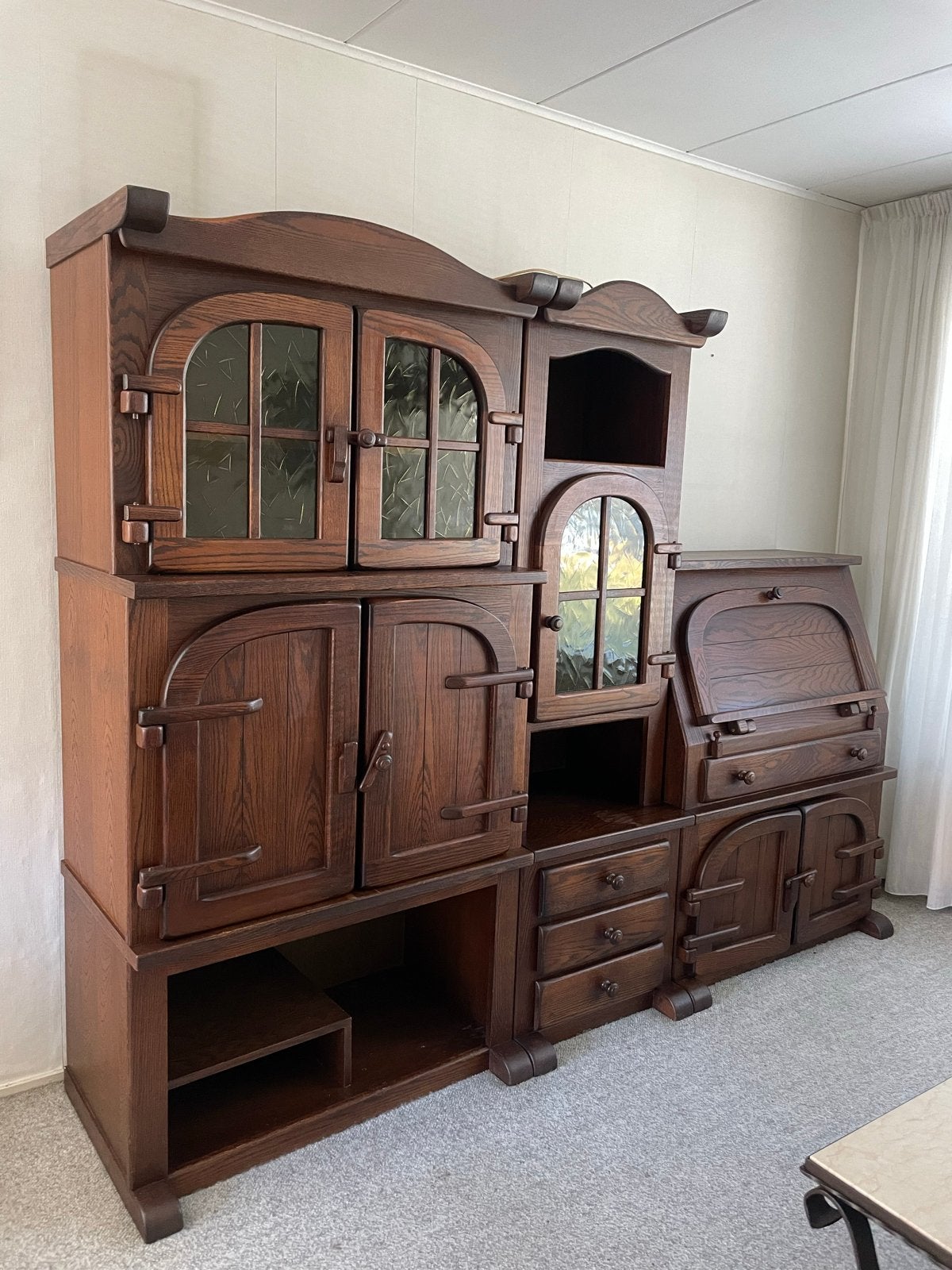Gratis Unieke eikenhouten wandkast met secretaire, Ophalen