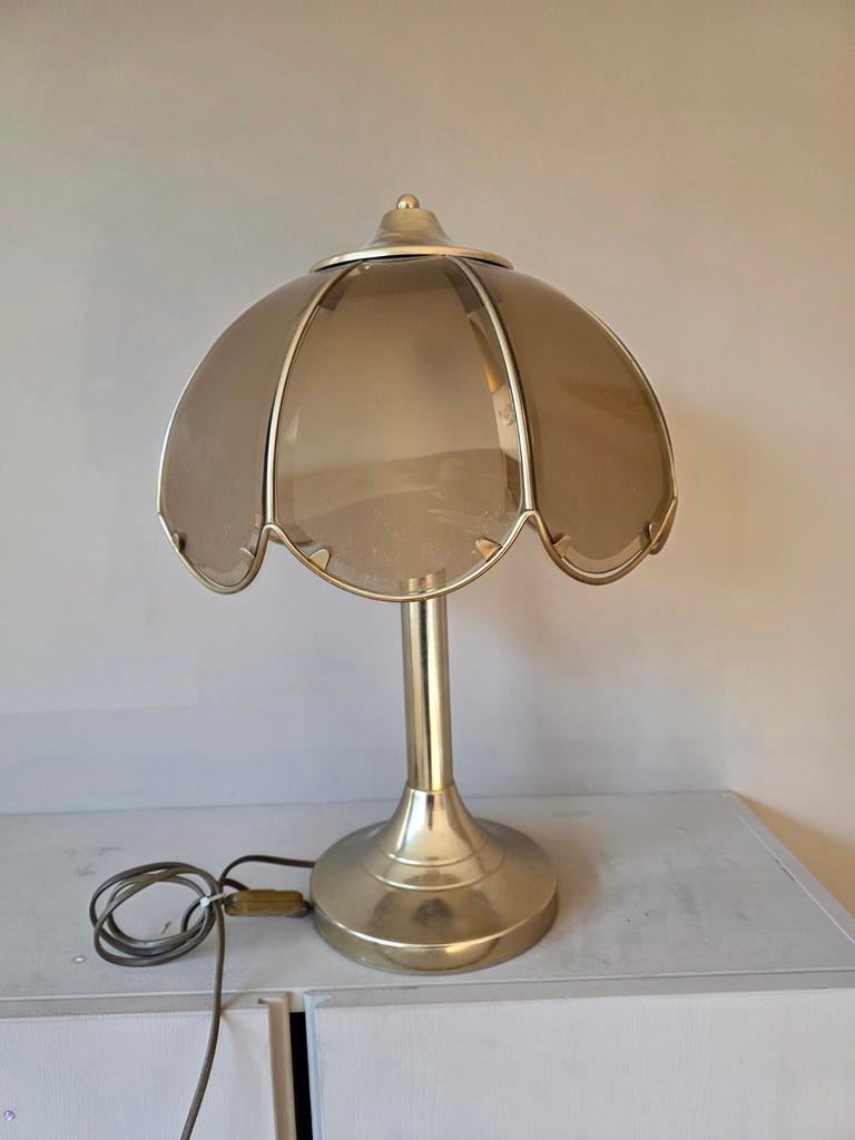 Messing roze art deco vintage lamp, Ophalen, Minder dan 50 cm