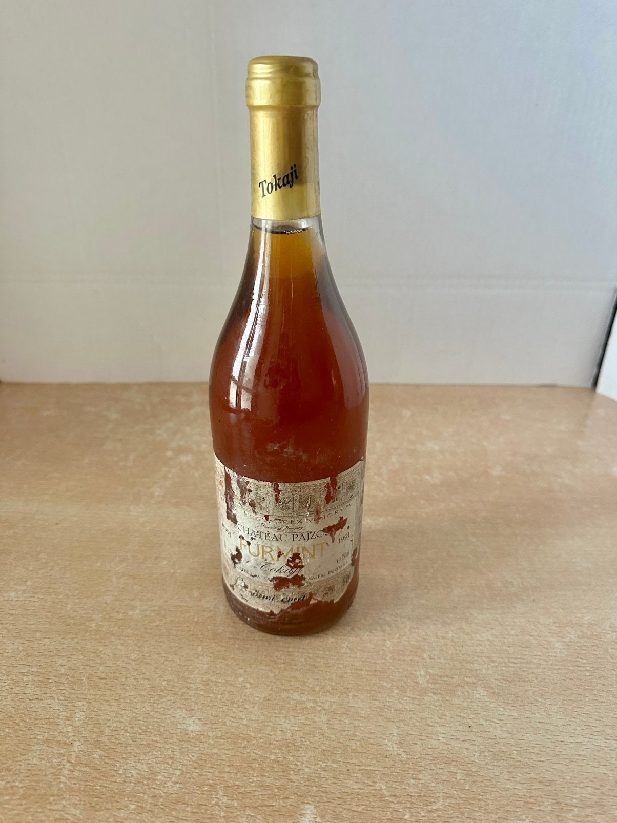 Fles Chateau Pajzos FurmintTokaji  1991 demi sweet, Verzamelen, Gebruikt, Overige gebieden, Roséwijn, Ophalen of Verzenden