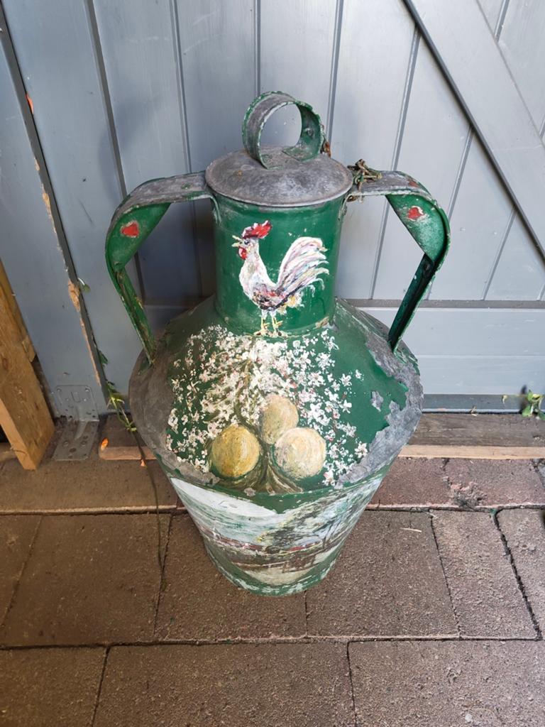 Antieke Melkbus met Handgeschilderde Decoratie, Ophalen
