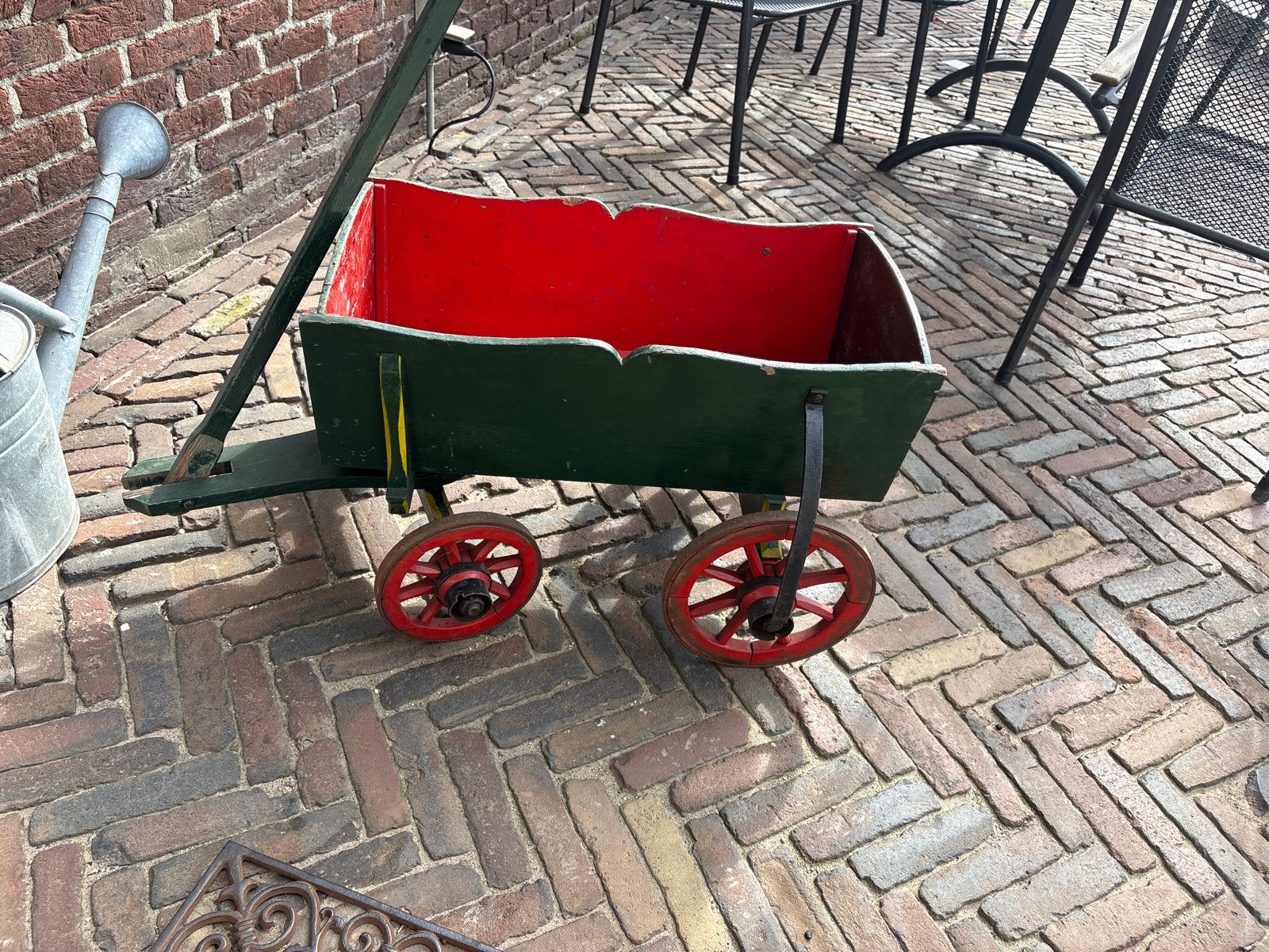 Houten bolderkar voor kinderen - Groen/Rood, Ophalen, Gebruikt, Overige typen