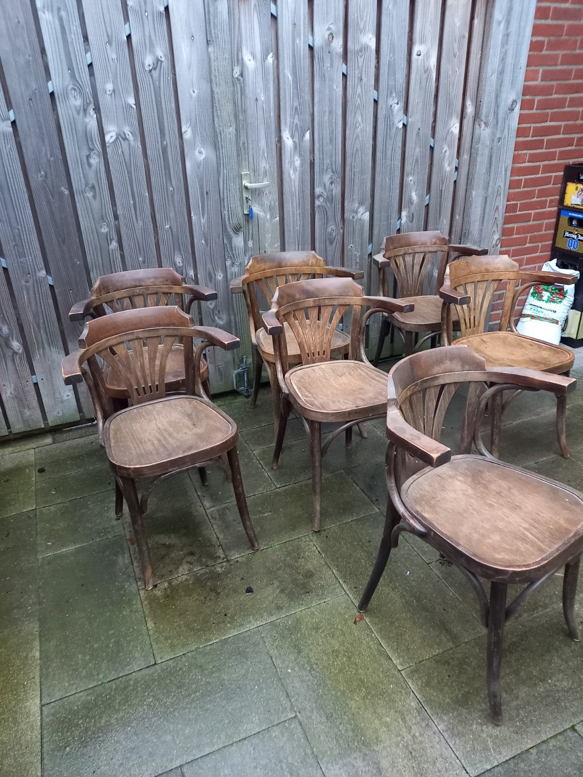 cafestoelen thonet cafe stoelen, Ophalen, Gebruikt, Bruin, Vijf, Zes of meer stoelen