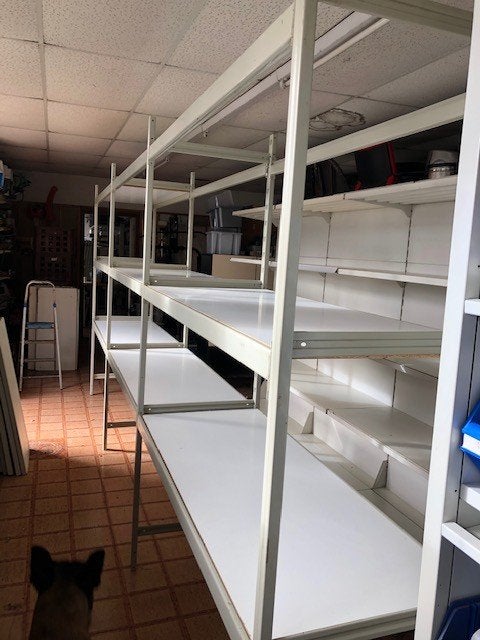 6 meter Overtoom breed vak magazijn stelling, Ophalen, Gebruikt