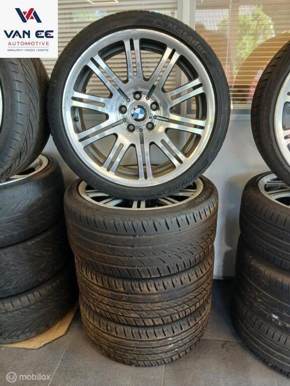 BMW Styling 67 EVO OEM M3 19 inch Breedteset Zomerbanden, 19 inch, Gebruikt, 255 mm, Banden en Velgen